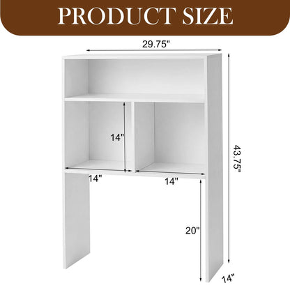 Desk Hutch for Dorm Room (Extra Deep, Tall, White)