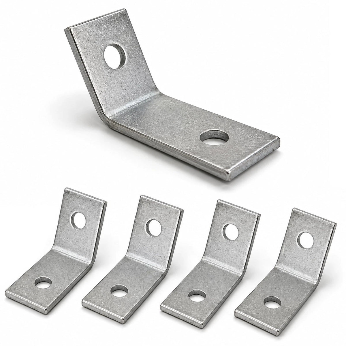 5 Pack 2-Hole Open 45° Corner Angle Brackets for Various Applications