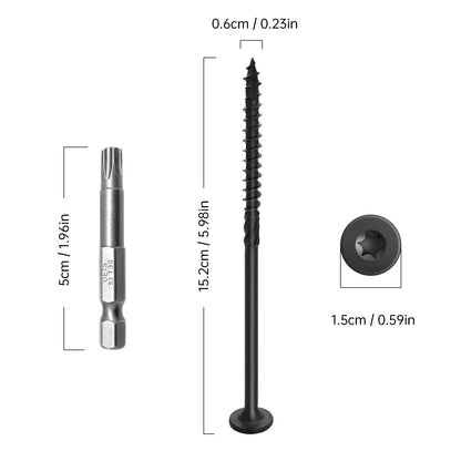 50Pcs 6 Inch Rust Resistant Deck Screws for Structural Wood
