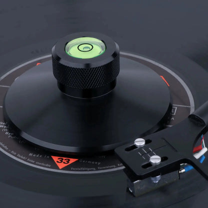 Black Aluminum Turntable Record Weight Clamp Stabilizer with Bubble Level