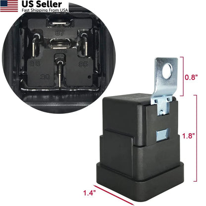 5 Pack 40/30 AMP 12V DC Waterproof Relay Kit for Standard
