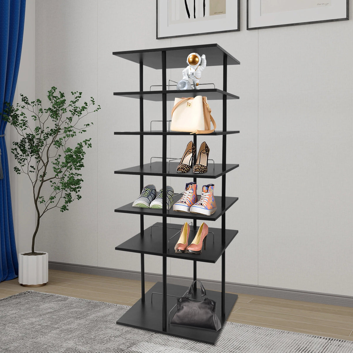 6-Tier Rotating Shoe Storage Rack Organizer for Home (No Year Range)