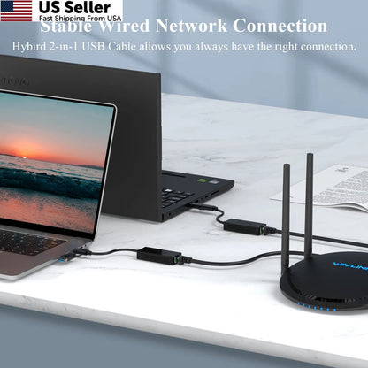 USB C to 2.5G Ethernet Adapter for Universal Use (2010–2023)