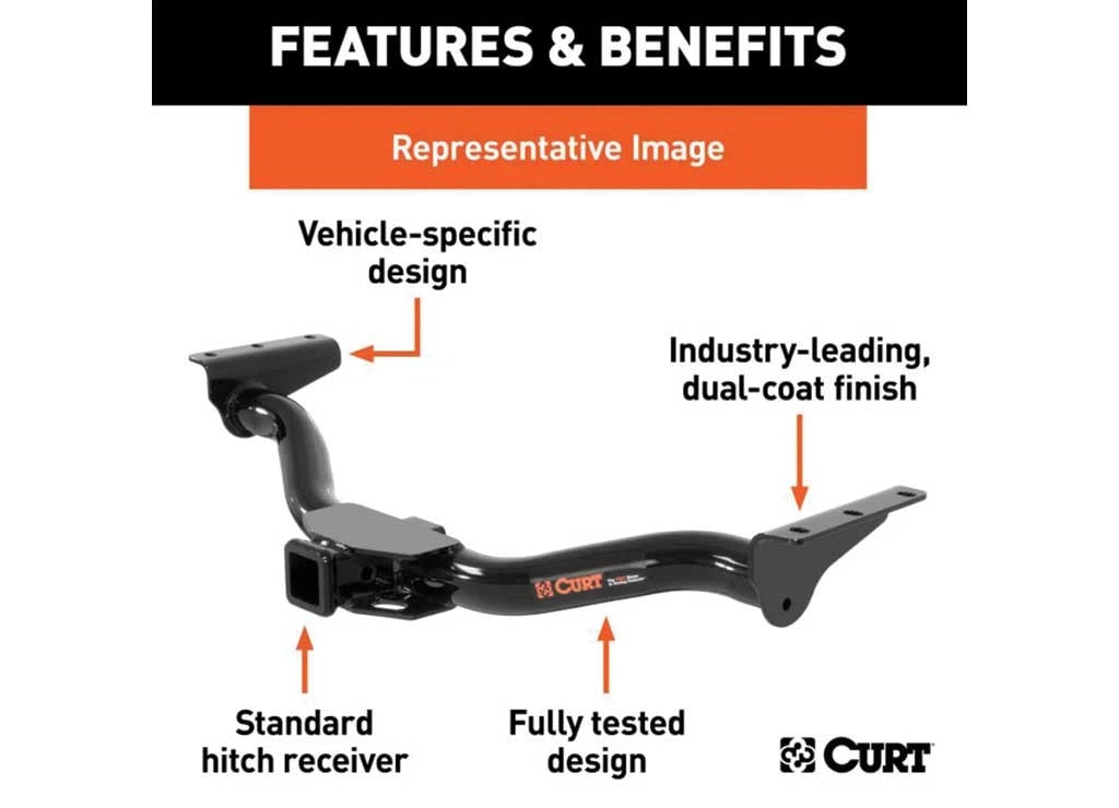 Curt 13493 Class 3 2" Receiver Hitch for Ford Bronco (2021–2021)