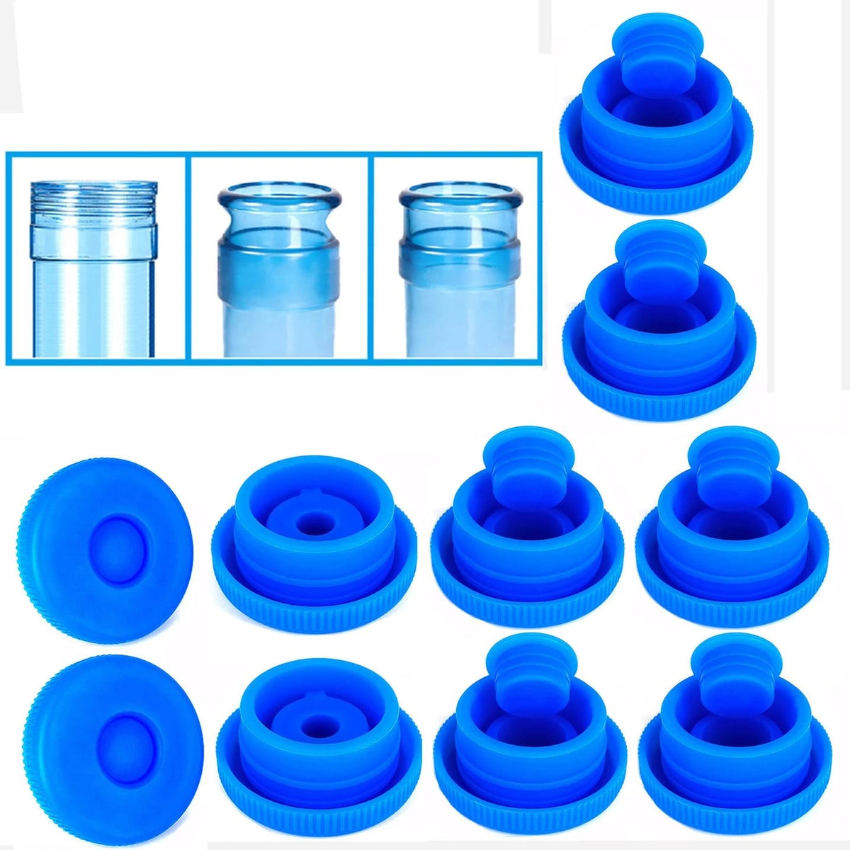 10 Pack Non-Spill 55mm Water Jug Cap for