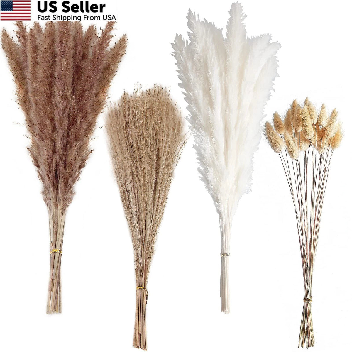 100 PCS Pampas Grass for Home Decor (17")