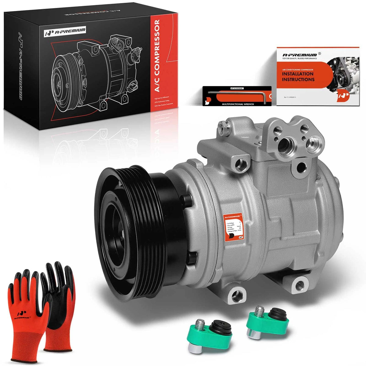 A/C Compressor with Clutch for Hyundai Elantra Tiburon (2001–2008) 977012E000, 977012F200, 77347