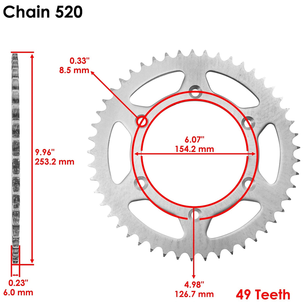 Drive Chain and Sprocket Kit for Suzuki RM125 (1985–1996, 2000–2004) EG4046CH102XO