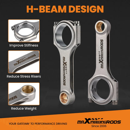 H-Beam Forged Connecting Rods for Chevy SBC 6.000" 2.100" .927