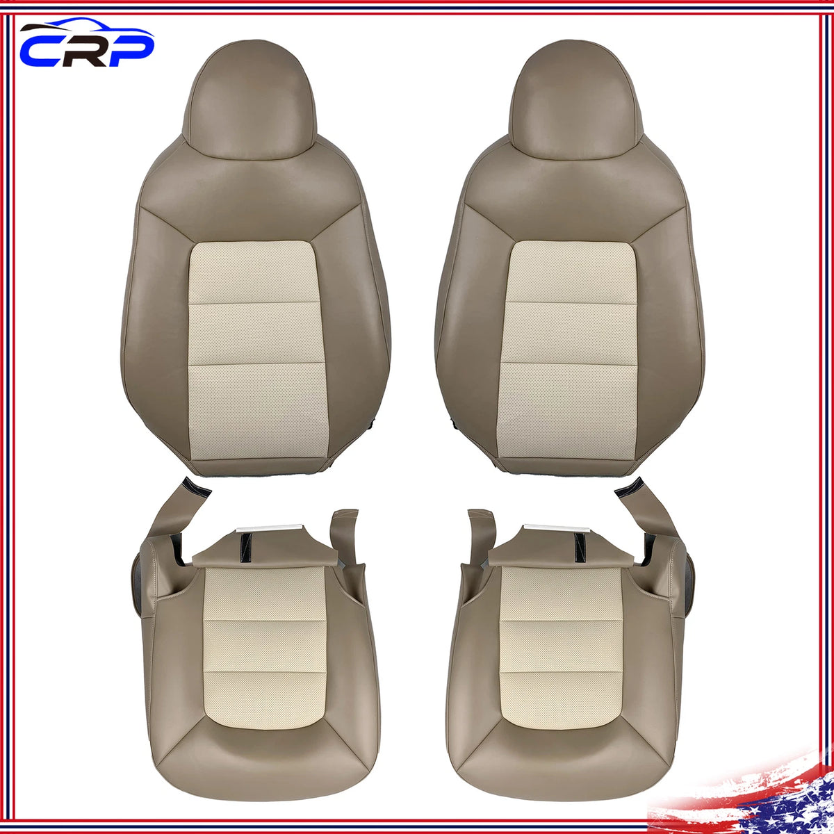 2X Leather Front Top & Bottom Seat Covers for Expedition (2003–2006) HL-CP-037