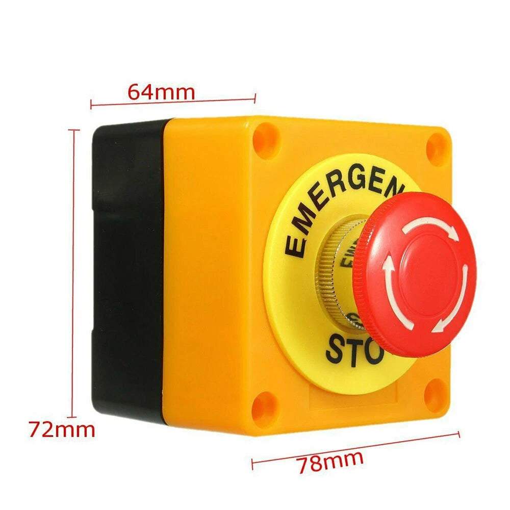 2Pcs 22mm Emergency Stop Push Button Switch NO+NC 10A