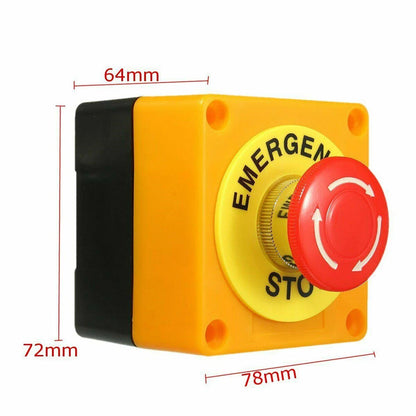 2Pcs 22mm Emergency Stop Push Button Switch NO+NC 10A