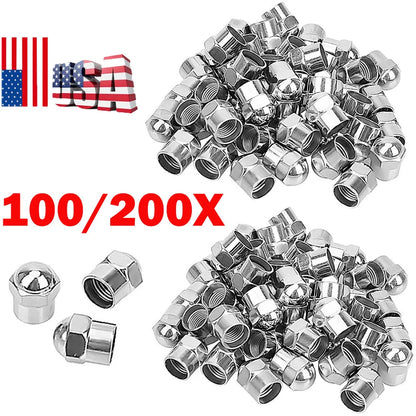 2X Chrome Tire Valve Stem Cap for Schrader (100/200)