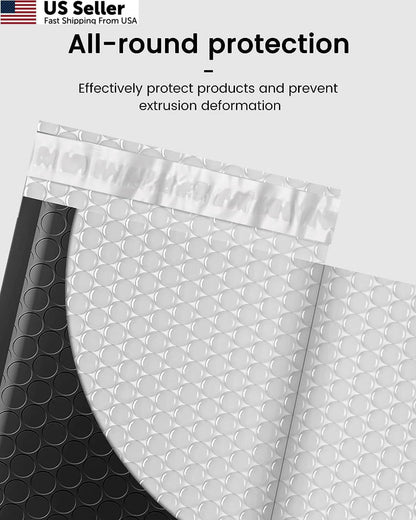 50 Pack Black Bubble Mailers 4x8 Padded Shipping Envelopes