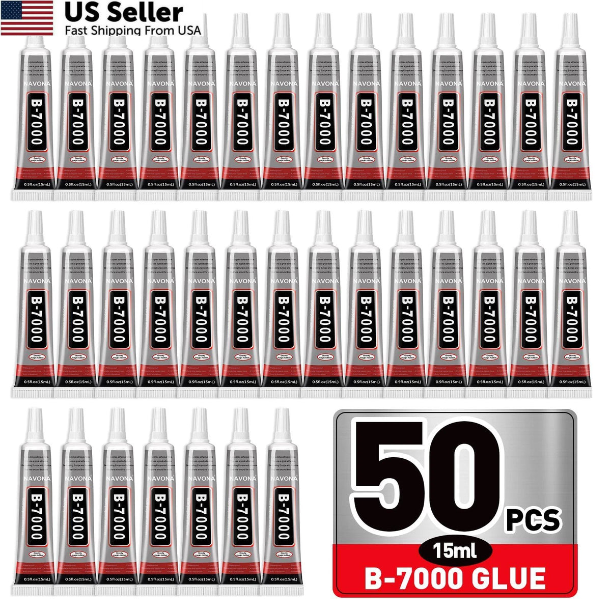 50 PCS B7000 Glue 15ml Clear with Precision Tip