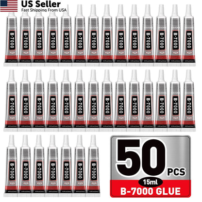 50 PCS B7000 Glue 15ml Clear with Precision Tip