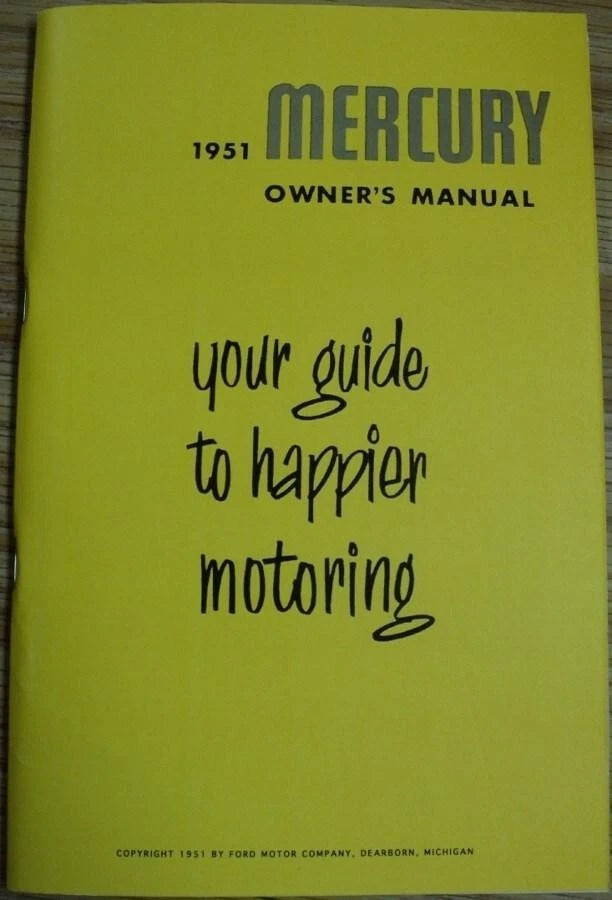 Owners Manual for Mercury Monterey (1951)