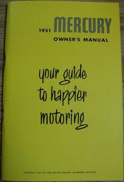 Owners Manual for Mercury Monterey (1951)