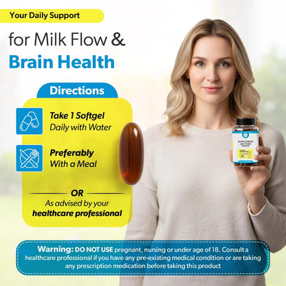 Organic Sunflower Lecithin 1200mg for Breastfeeding Support (100 Count)