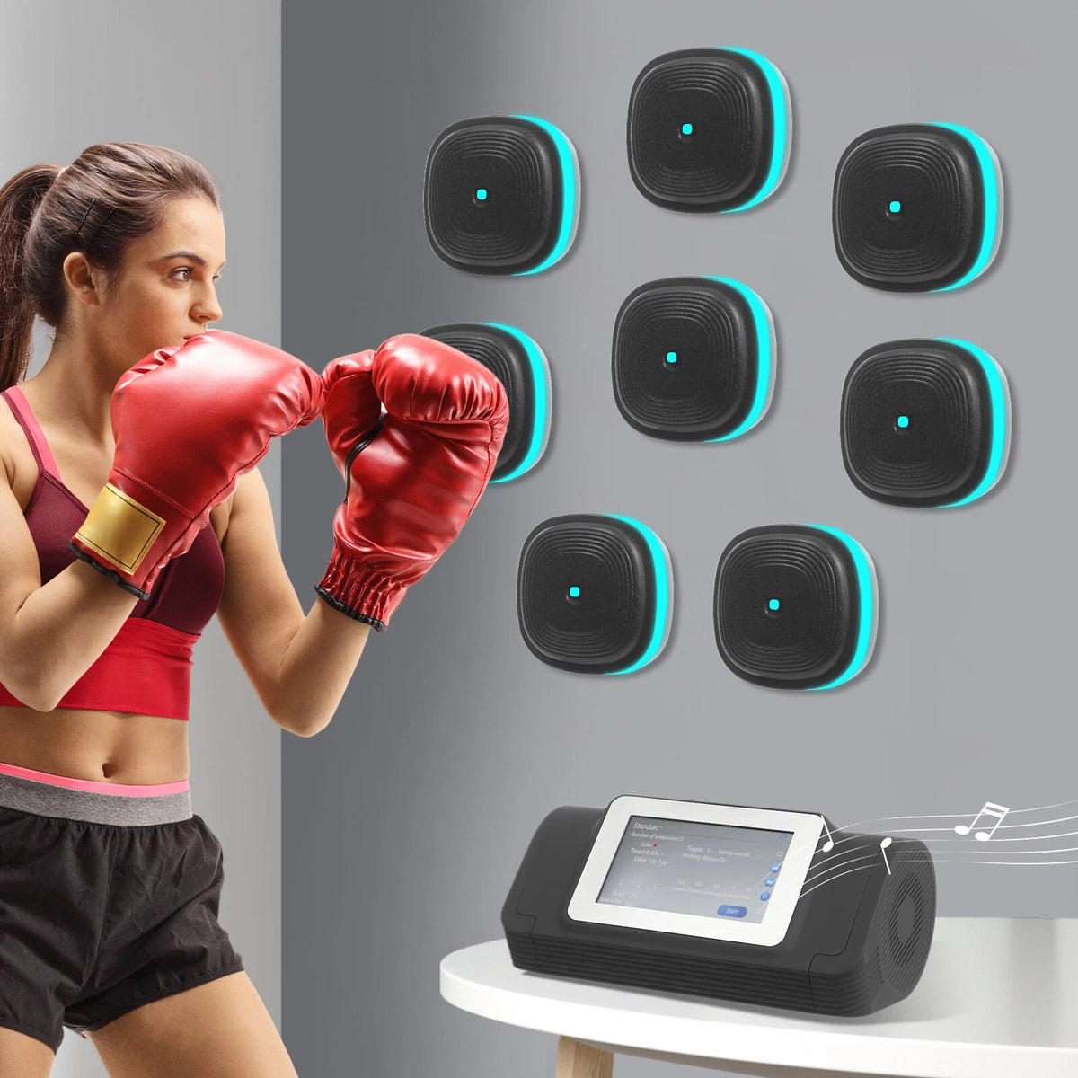 Split Musical Boxing Punching Machine with 8 Targets
