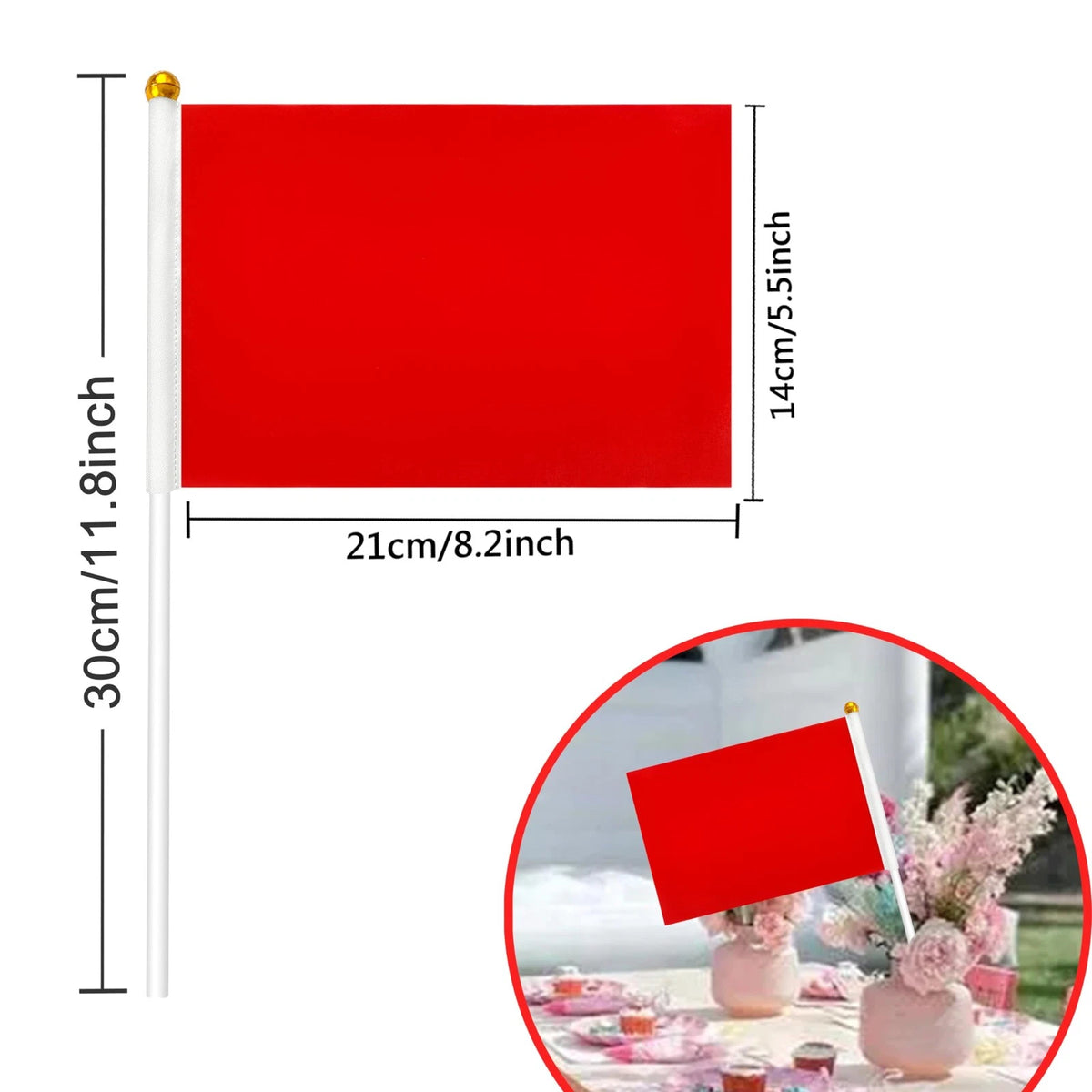 25 Pack Mini Red Flags for DIY Party Decor