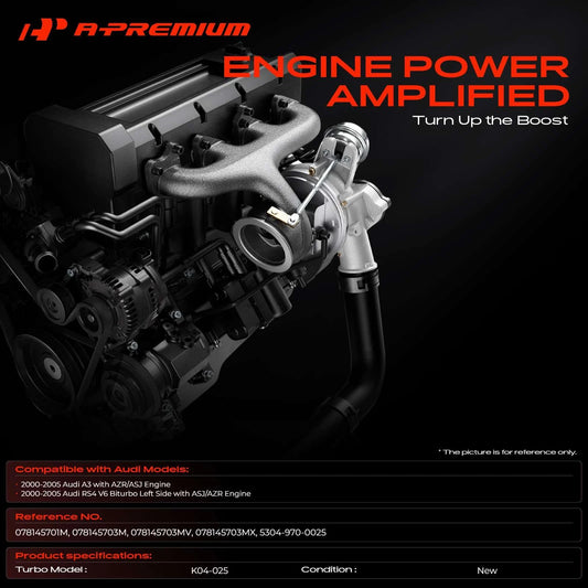Turbocharger for Audi RS4 V6 Biturbo (2000–2005) 078145701M 078145703M