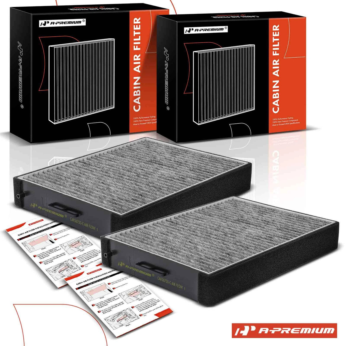 2X Activated Carbon Cabin Air Filter for Hyundai Santa Fe, Sonata (2001–2006) CF1073, CF1089, AFC1223