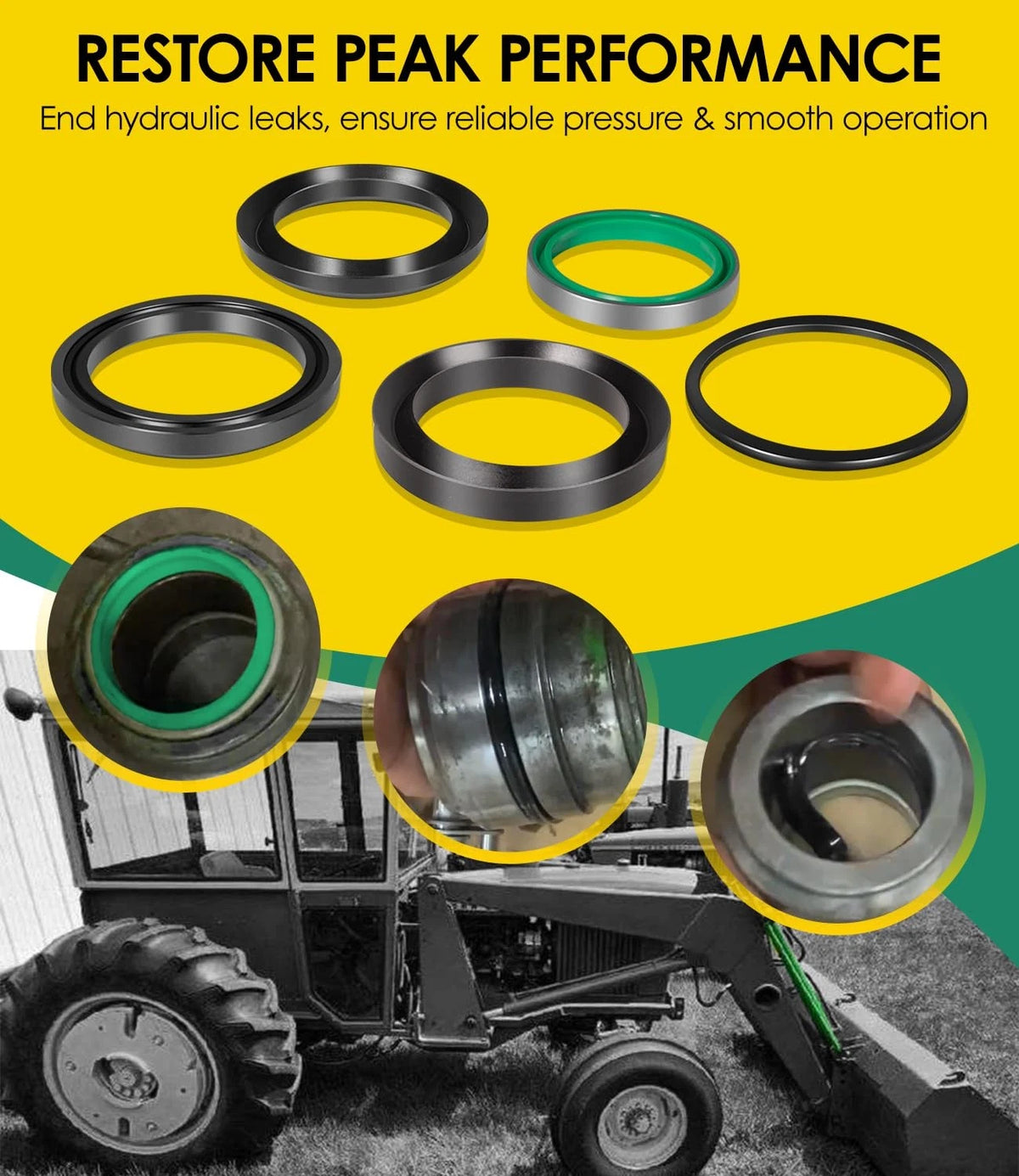 Hydraulic Cylinder Seal Kit for John Deere Loader 145, 146, 148, 158