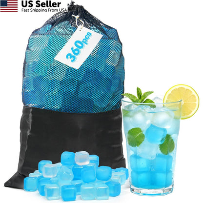 Reusable Ice Cubes for Drinks - Standard, Blue and White (360 Pack)