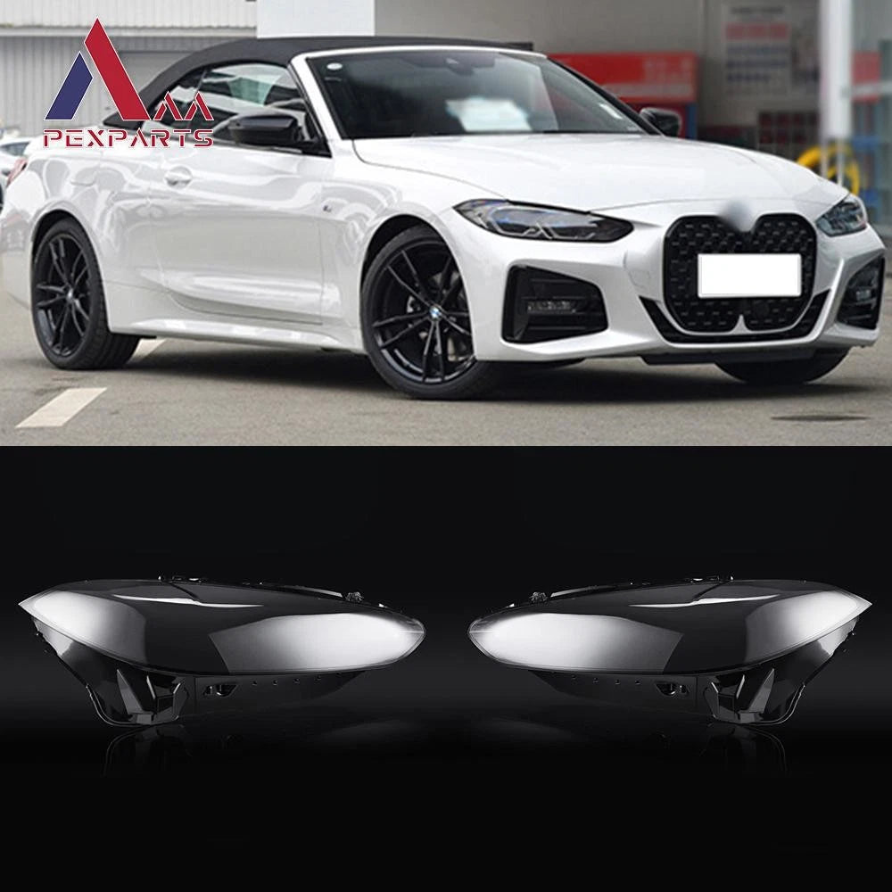 Left & Right Headlight Lens Clear Cover for BMW 4-Series M4 i4 (2021–2024)