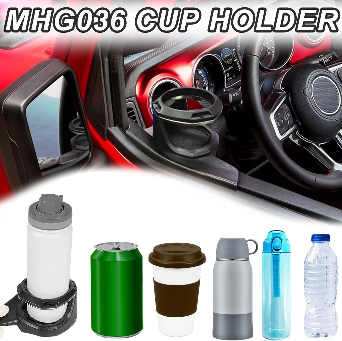 Right Cup Holder for Jeep Wrangler JL, Gladiator JT (2018–2025)