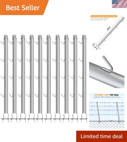 10-Pack Barbed Wire Arm Extensions for Chain Link (25") Galvanized Steel