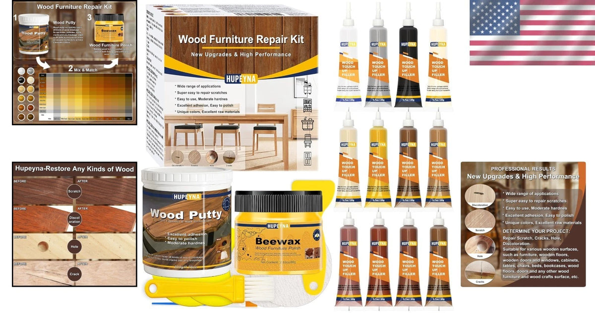 21-Piece Wood Furniture Touch-Up Kit - 12 Color Options