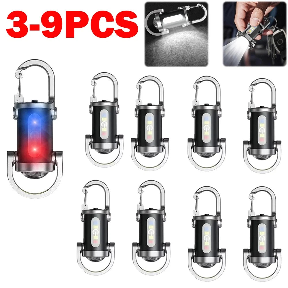 Set of 3 Mini Keychain LED Flashlights for Pocket Use