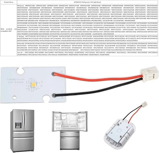 LED Light Board Module for KitchenAid Maytag Whirlpool Refrigerator