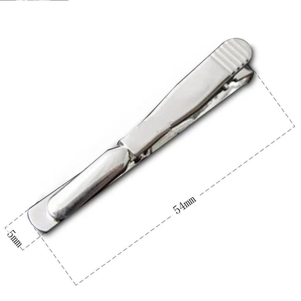 5Pcs Stainless Steel Tie Clip Set - Gold, Black, Silver