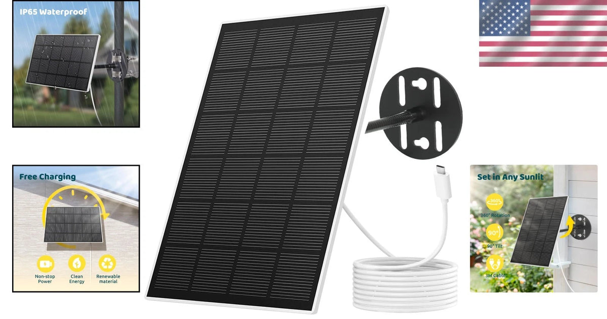 3W Waterproof Solar Panel for Bird Feeder Camera