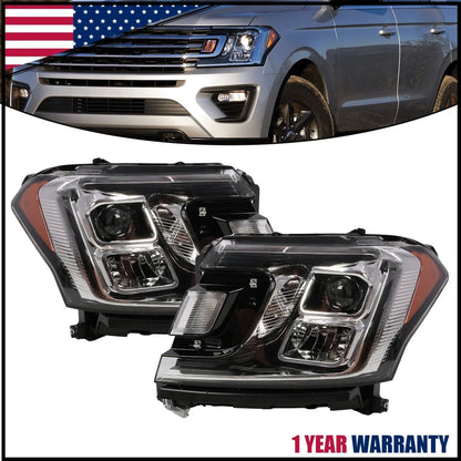Pair of Halogen Headlight Assemblies for Ford Expedition 2018-2021