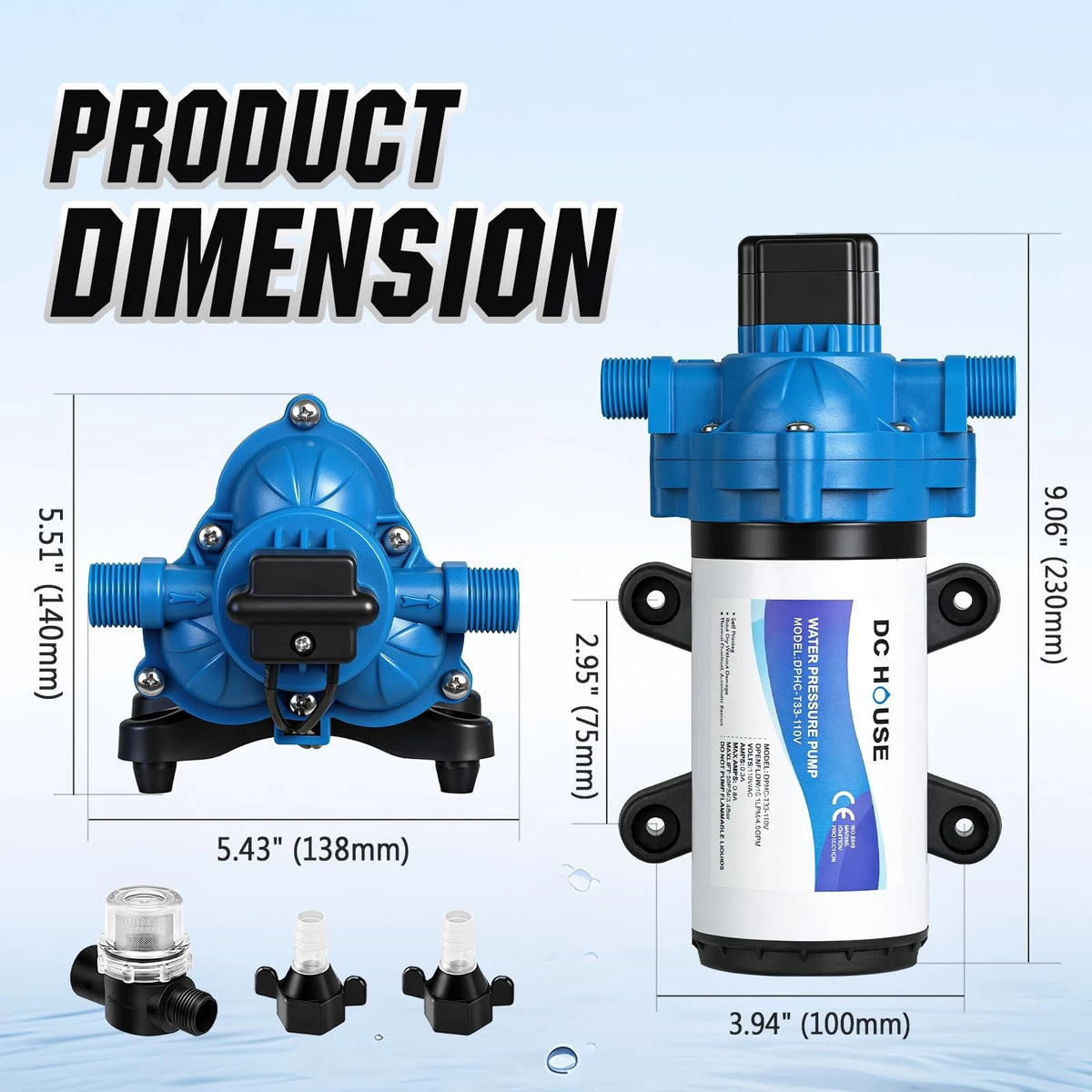4GPM 50PSI Diaphragm Pump for RV Camper (110V)