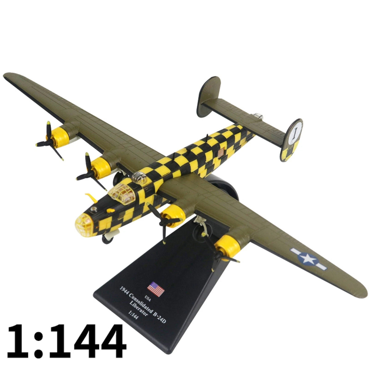 1/144 Scale B-24D Liberator Bomber Model for WWII Aircraft Display