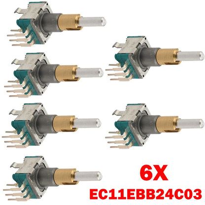 6x Dual Axis Encoder with Switch 30 Positioning Number 15 Pulse for Automotive