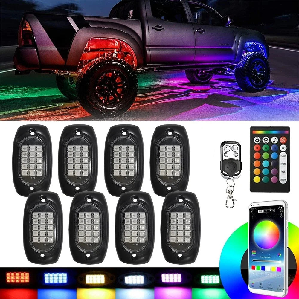8X RGB Rock Light LED Off-Road Kit for Truck ATV