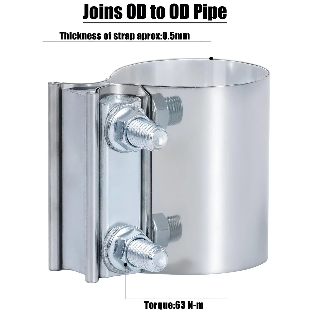 3 Inch Exhaust Clamp for Butt Joint Muffler Pipe (2010–2023)
