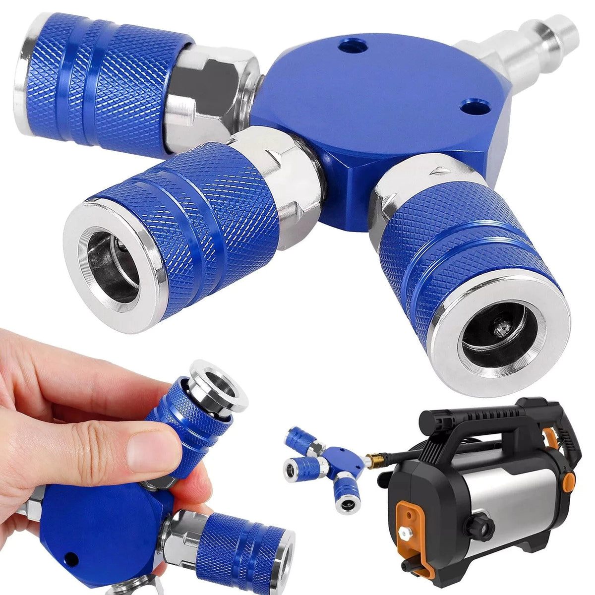 3 Way Quick Connect Air Manifold for Air Tools (1/4")