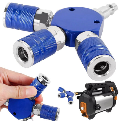 3 Way Quick Connect Air Manifold for Air Tools (1/4")