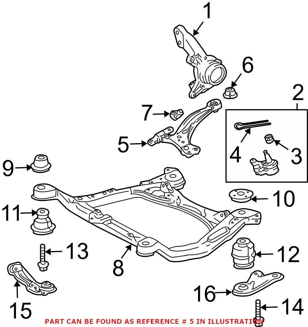 Front Driver Left Lower Suspension Control Arm for Lexus RX330 RX350 (2004–2006)