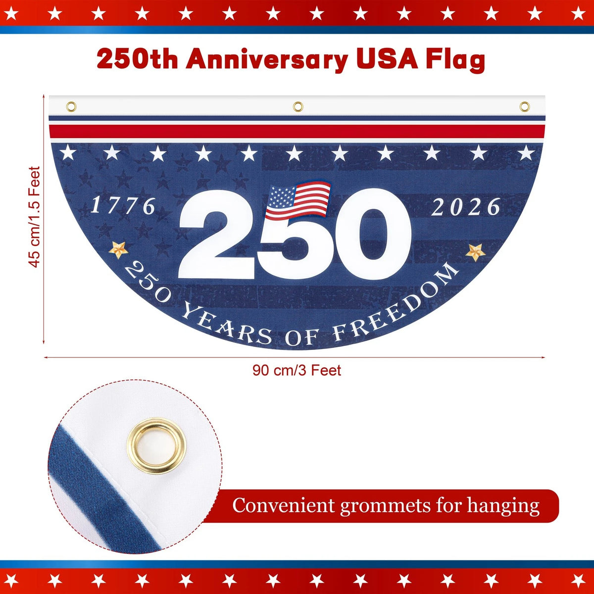 2X America 250th Anniversary Flag 1.5 x 3 FT (1776–2026) Commemorative
