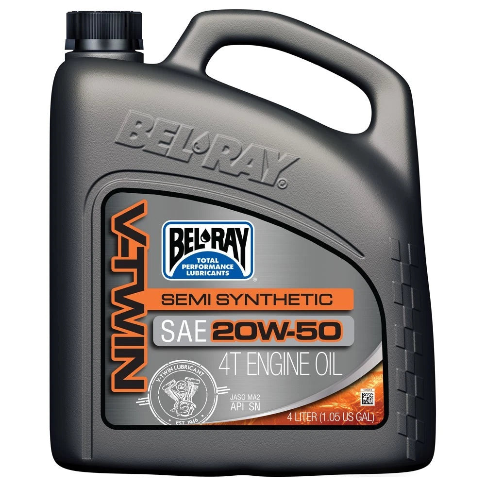 Bel-Ray V-Twin Semi-Synthetic Engine Oil 20W-50 4L (96910-BT4)