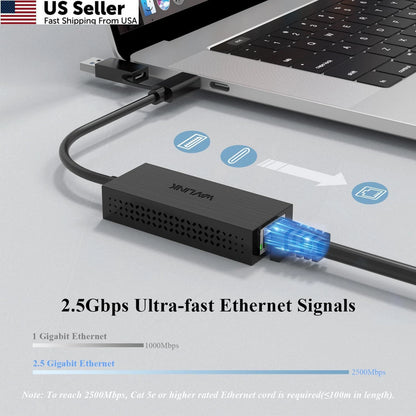 USB C to 2.5G Ethernet Adapter for Universal Use (2010–2023)