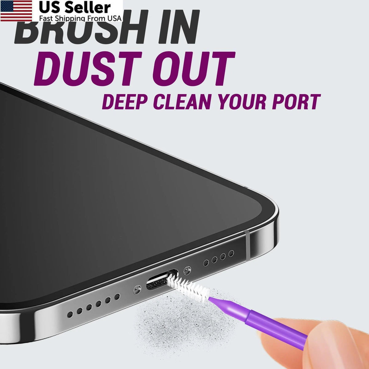 Cleaning Kit for USB C Charging Port - Purple